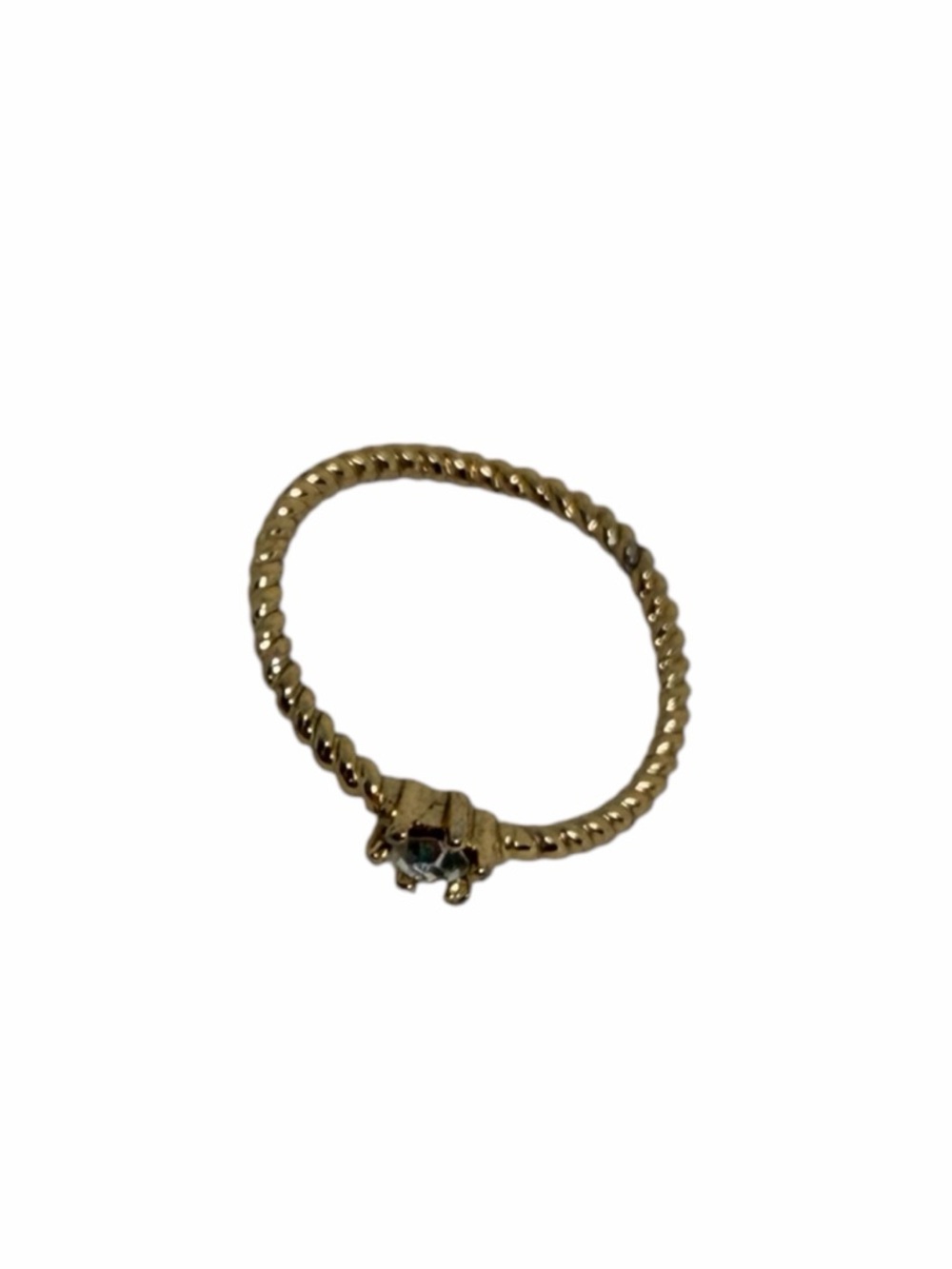 Small Faux Diamond Braided Gold Ring